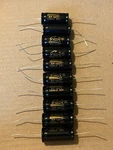 10PC Electrolytic Capacitor Axial Bipolar 2000HR 105 1500UF 50V 18X41 Supertech. Fixed Price $36.00.